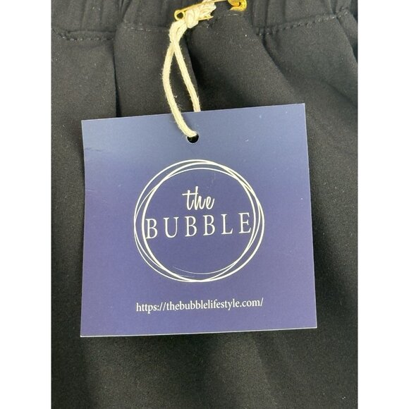 THE BUBBLE Black Pull-On Shorts Wide Waistband Drawstring Cuffed NWT Siz XS - Picture 3 of 10
